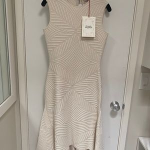 Alexander McQueen Beautiful Ivory Wool Destinctive Midi Dress